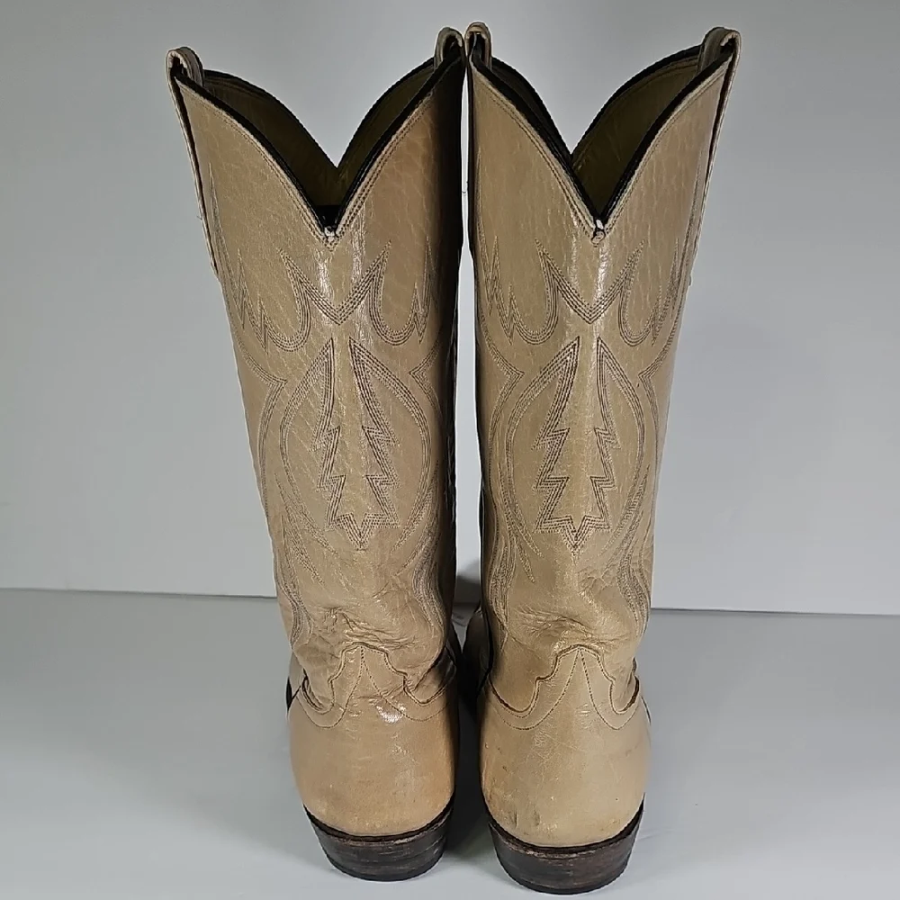 Rio Of Mersades Men's Cream Cowboy Boots Missing Size Tag Foot Bed measures 12